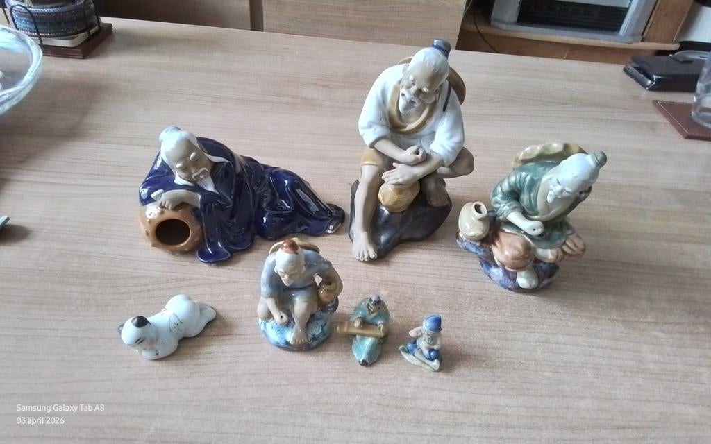 Stiwan Mudman Vissers Beeldjes Set - Diverse Maten, Chinees, Verzamelen, Beelden en Beeldjes, Gebruikt, Mens, Ophalen of Verzenden