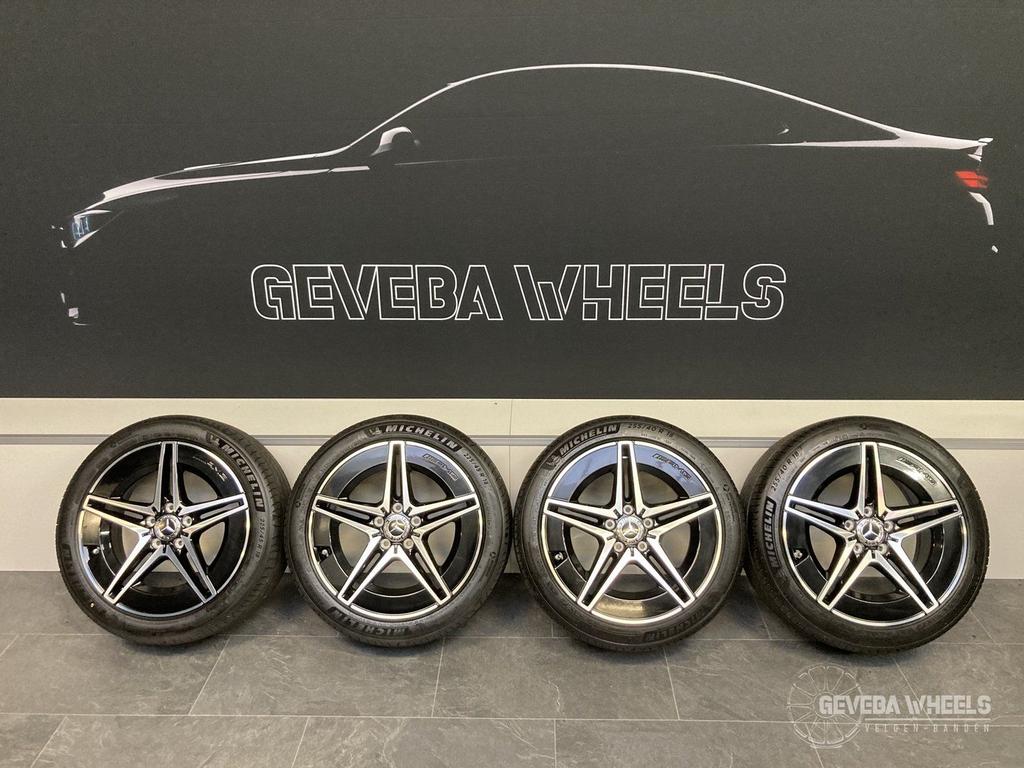18” originele Mercedes C klasse W206 AMG velgen banden 5x112, 18 inch, Gebruikt, -, -