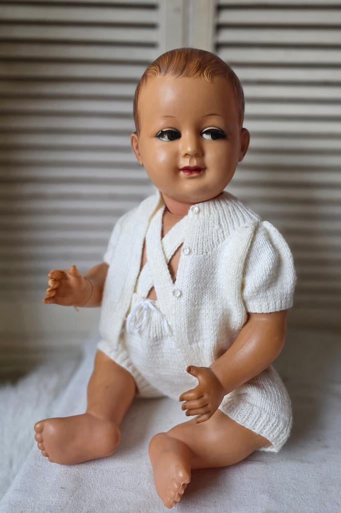 Antieke pop, franse jongen van celluloid met flirt ogen, Ophalen, Gebruikt, Pop