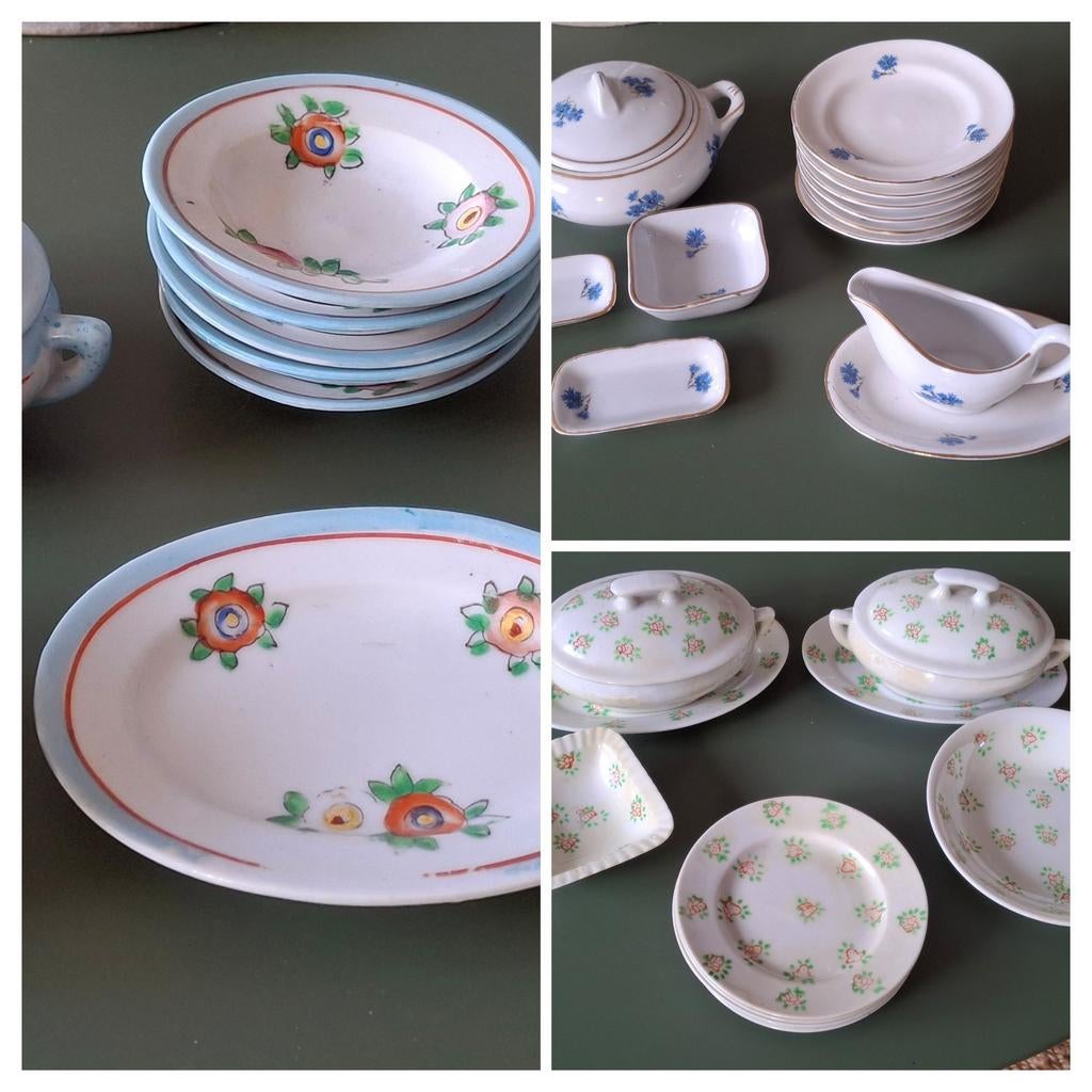 Vintage kinderservies - 3 sets, Antiek en Kunst, Antiek | Servies los, Ophalen of Verzenden