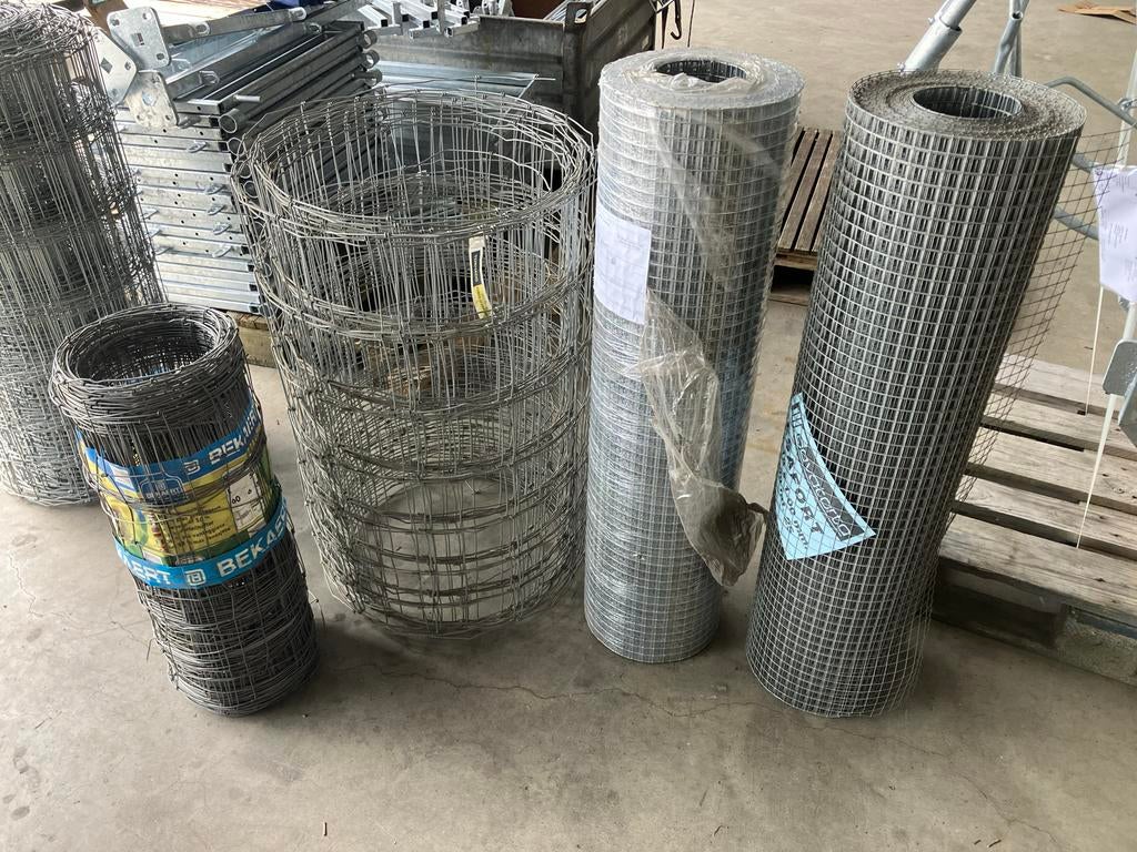 Diverse gaas Tornado schapengaas en Esafort volièregaas, Tuin en Terras, Gaas en Draad, Ophalen, Gebruikt, 20 meter of meer, Gaas