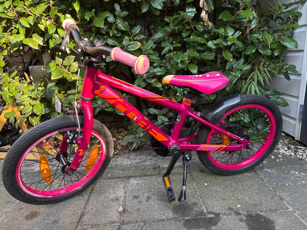 Cube Race 160 kinderfiets 16 inch paars/fuchsia roze, Ophalen, Gebruikt, 16 tot 20 inch