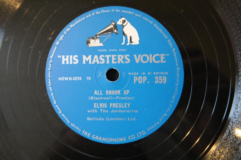 Elvis Presley All shook up 78 toeren jukebox Wurlitzer 78rpm, Gebruikt, 10 inch, Voor 1960, Ophalen of Verzenden