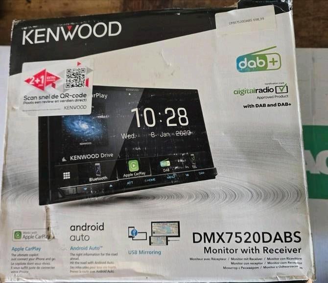 Gebruikte Kenwood DMX7520DABS autoradio, Auto diversen, Ophalen of Verzenden