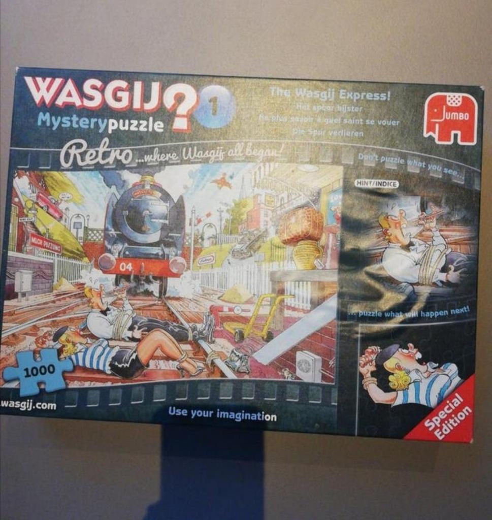 Wasgij mystery 1 het spoor bijster, 1000 stukjes, Ophalen of Verzenden, 500 t/m 1500 stukjes, Zo goed als nieuw, Legpuzzel