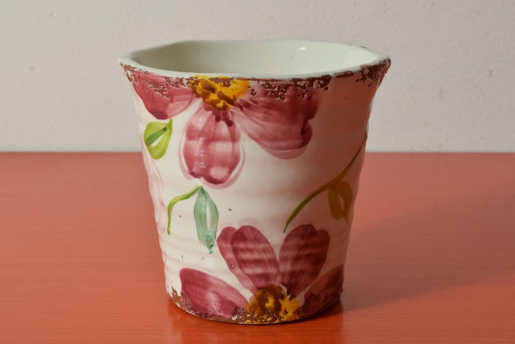 Superleuke retrostijl Villa Pottery Babette bloempot, Rond, Ophalen of Verzenden, Zo goed als nieuw, Balkon