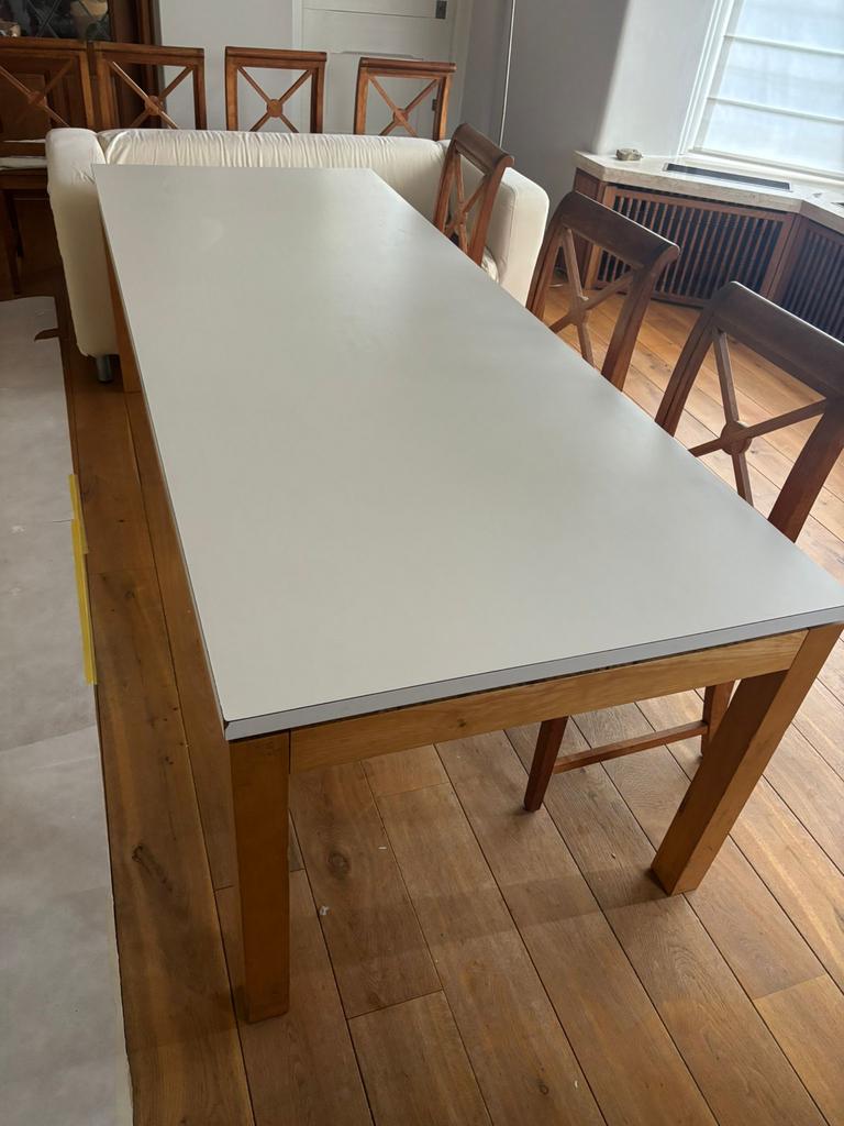 Grote eettafel 240x90 cm in goede staat, 200 cm of meer, Zo goed als nieuw, Vijf personen of meer, Rechthoekig