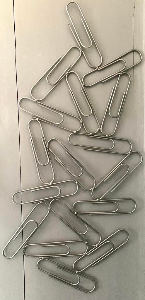XL paperclip design wandhanger metaal, Ophalen of Verzenden