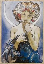Alphonse Mucha La Lune 1902 Kunst Metalen Wandbord, Huis en Inrichting, Ophalen of Verzenden, Nieuw