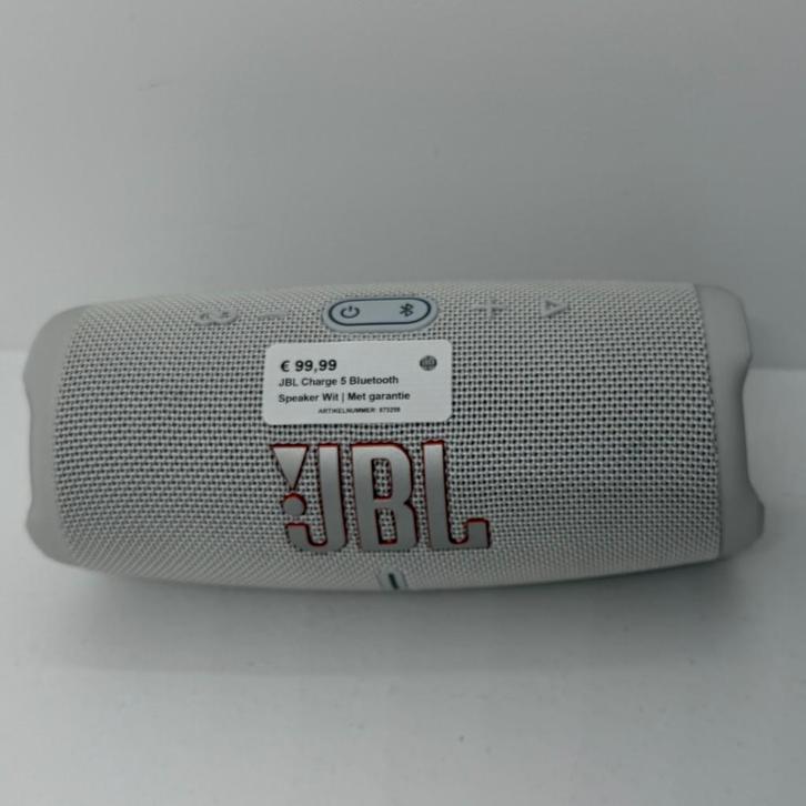 JBL Charge 5 Bluetooth Speaker Wit | Met garantie, Audio, Tv en Foto, Luidsprekers, Zo goed als nieuw, Overige typen, Minder dan 60 watt
