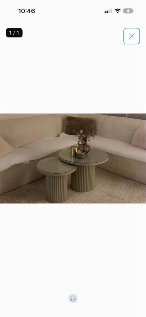 Set van 2 ronde salontafels - modern design, Ophalen, Rond, Minder dan 50 cm, Glas