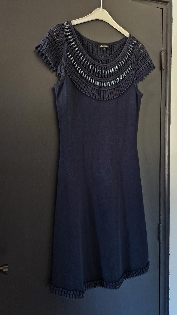 Donkerblauwe jurk van Léo Guy - Maat 38, Kleding | Dames, Maat 38/40 (M), Blauw, Leo Guy, Ophalen of Verzenden
