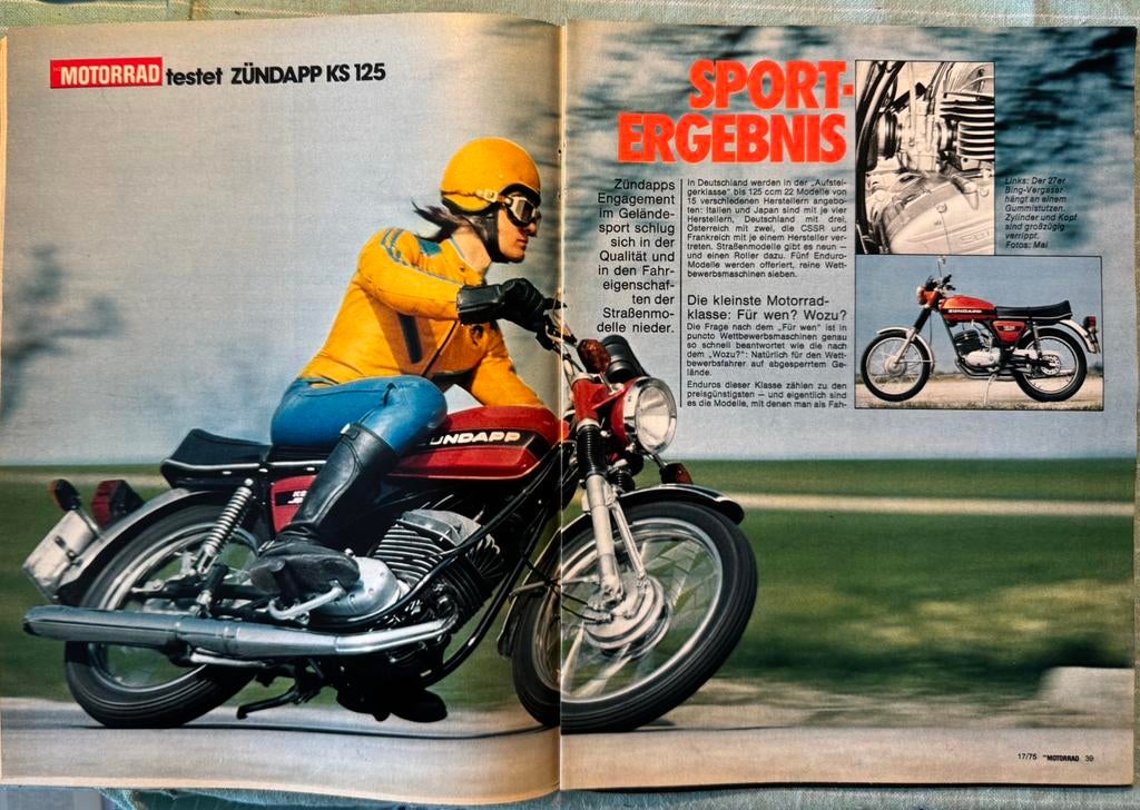 Test 1975 Zündapp KS125 Sport, Verzenden, Zo goed als nieuw, Motoren