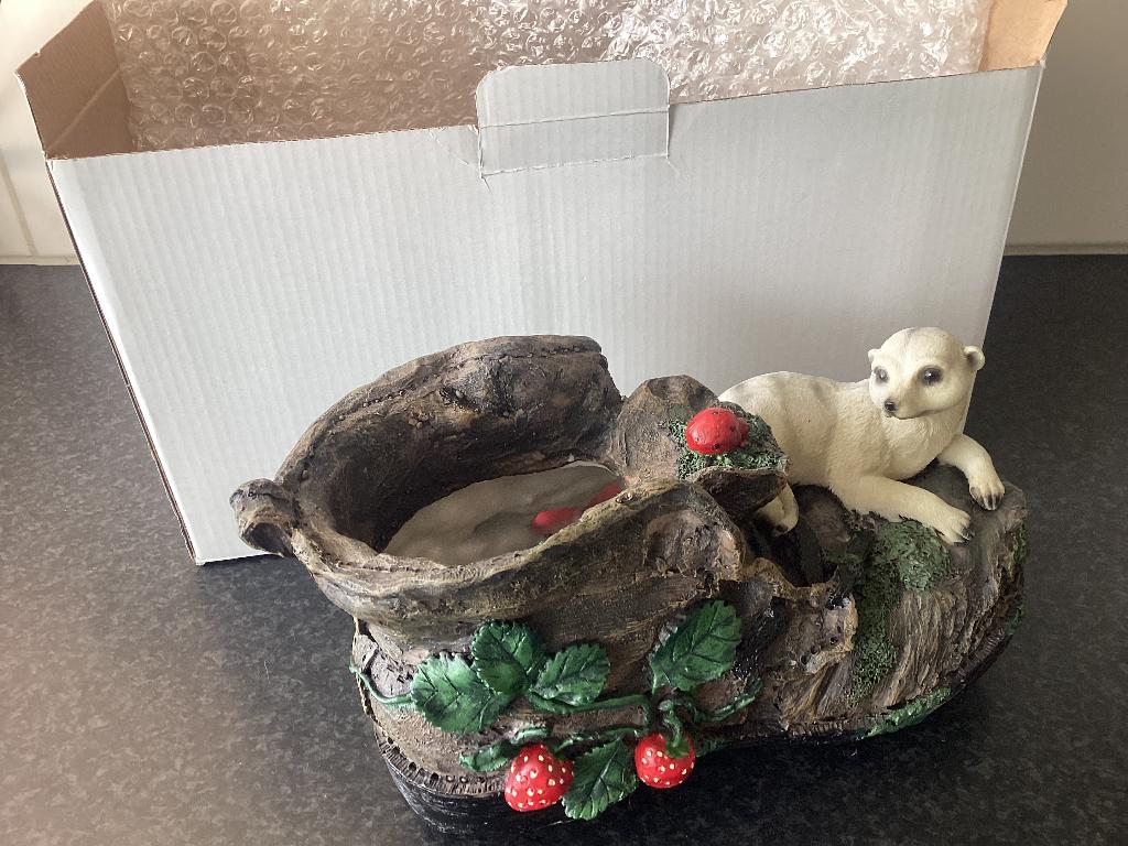 Schattige stokstaartjes bloempot, Kunststof, Nieuw, Ophalen of Verzenden, Balkon