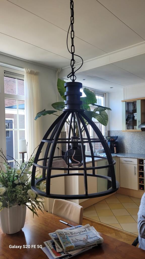 Industriële hanglamp voor eettafel - Zwart metaal, Huis en Inrichting, Ophalen