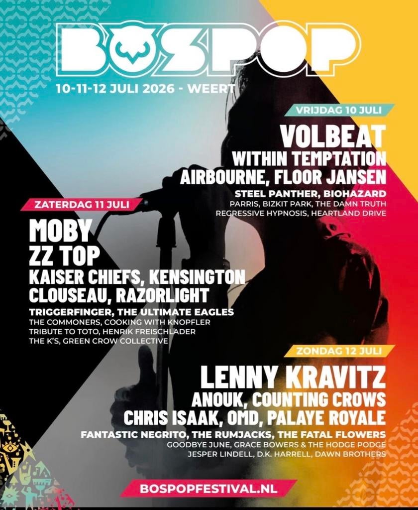 1 Ticket Bospop 12juli26  €110, Twee personen