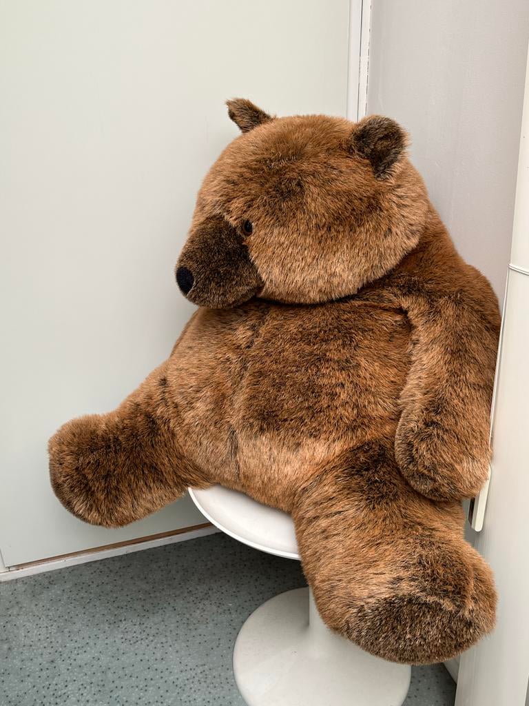 Grote bruine knuffelbeer Knoef zoekt een vriendje, Ophalen, Beer, Zo goed als nieuw, Bruin