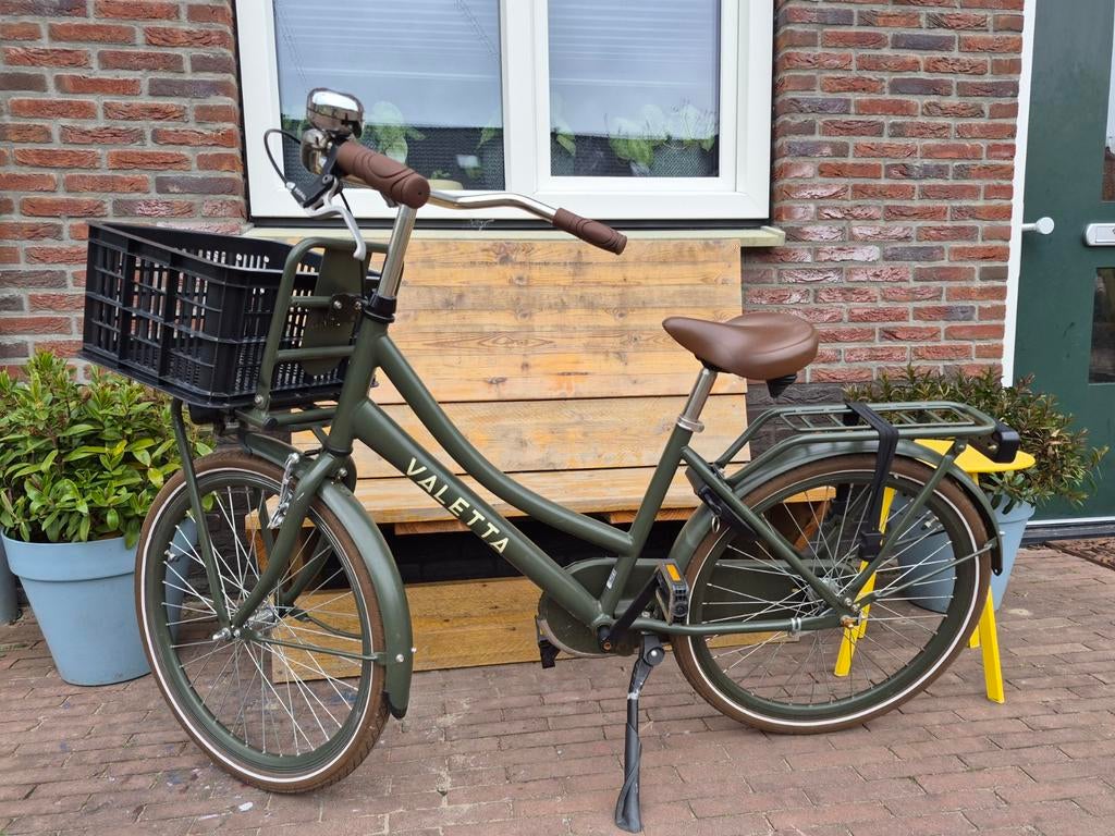 Groene kinderfiets Valetta 24 inch met mandje en verlichting, Ophalen of Verzenden