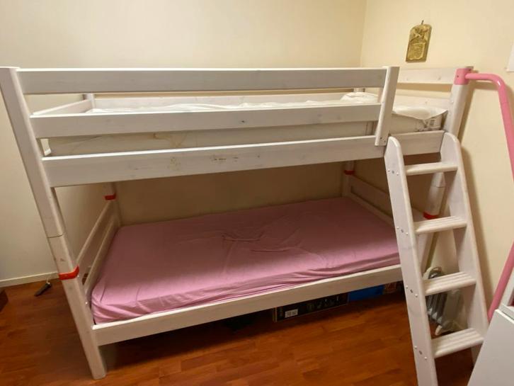 Stevig stapelbed met 2 matrassen, Huis en Inrichting, Slaapkamer | Stapelbedden en Hoogslapers, Gebruikt, Stapelbed, 90 cm, 200 cm