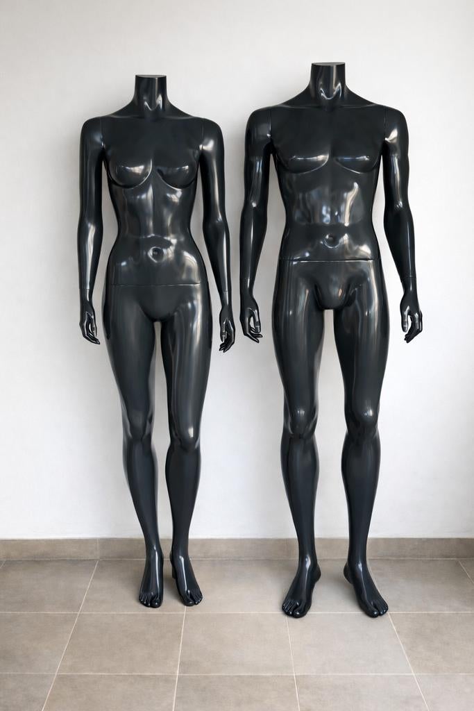 Etalagepop set (man + vrouw) zwart – winkel / salon, Ophalen