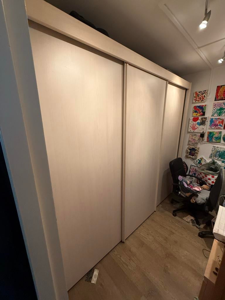 Kledingkast met schuifdeuren, Ophalen, Gebruikt, 200 cm of meer, Overige houtsoorten