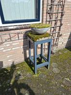 2x Tuinpot op hoge kruk, Ophalen, Steen, Gebruikt, Minder dan 60 cm