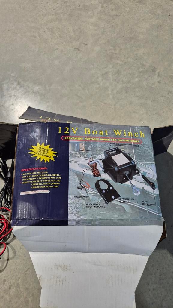 12v trailer lier zo goed als nieuw, Winch, Motorboot, Ophalen of Verzenden, Zo goed als nieuw