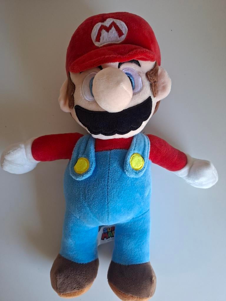 Mario knuffel 35 cm, Kinderen en Baby's, Speelgoed | Knuffels en Pluche, Overige typen, Blauw, Nieuw, Ophalen of Verzenden