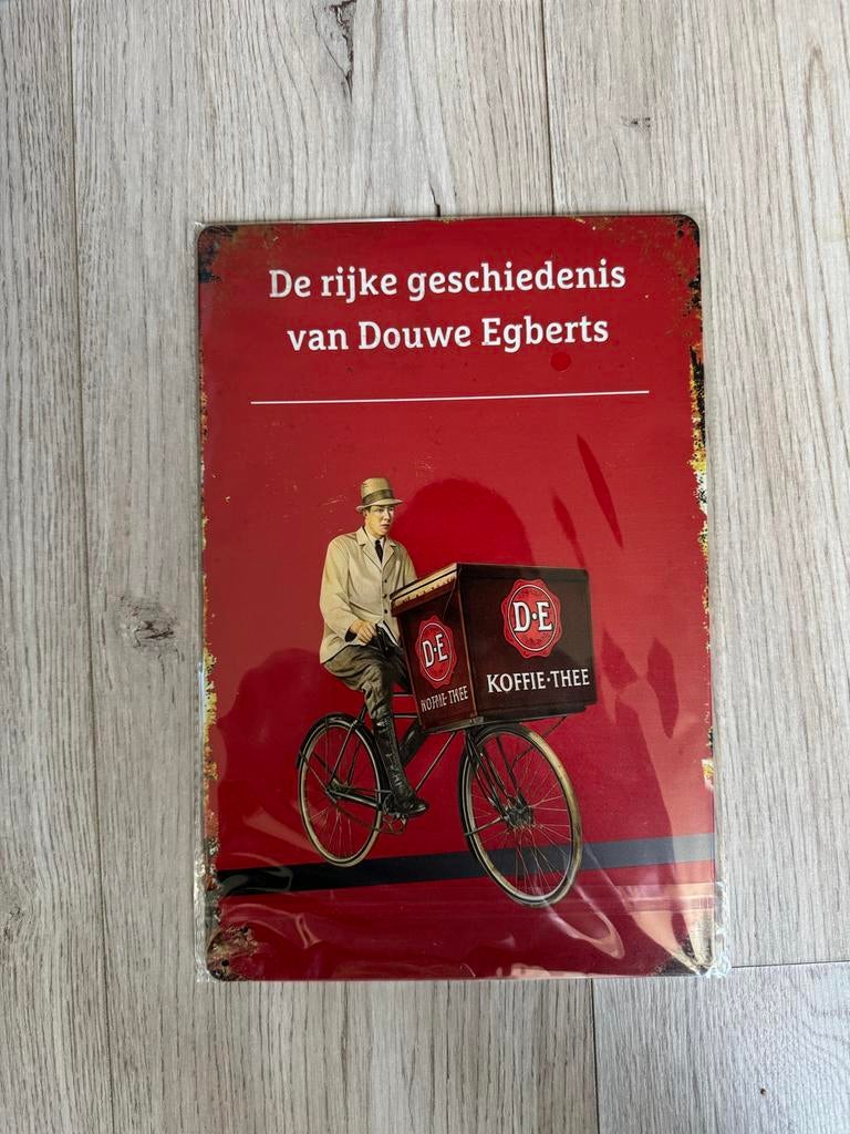Metalen Wandbord Douwe Egberts Koffie-Thee 30x20 cm, Ophalen, Nieuw