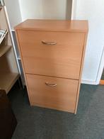 Schoenenkast met 2 vakken Lichtbruin hout, Huis en Inrichting, Kasten | Schoenenkasten, Ophalen, Gebruikt