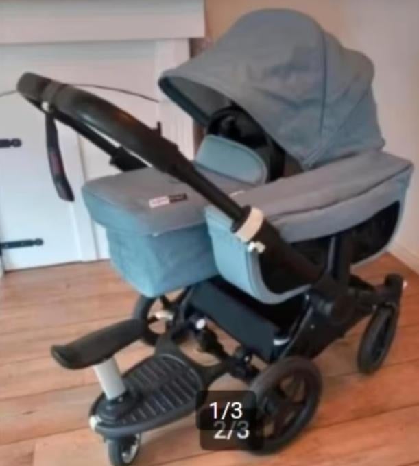 Bugaboo donkey2 mono zwart frame blauwe bekleding, Kinderwagen, Gebruikt, Bugaboo, Ophalen of Verzenden