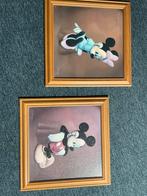 Schilderijtjes van Mickey en Minnie Mouse, Ophalen of Verzenden, Mickey Mouse, Gebruikt, Plaatje of Poster