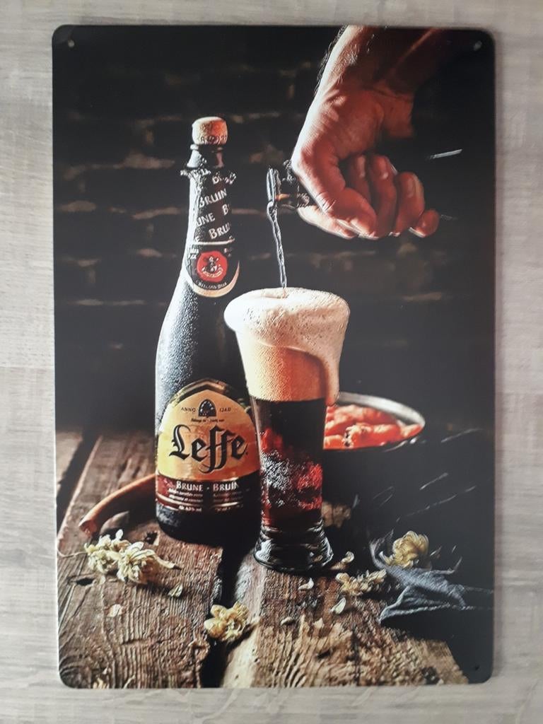 Leffe 20x30 cm Metalen Reclamebord, Ophalen of Verzenden, Nieuw, Reclamebord, Plaat of Schild, Overige merken