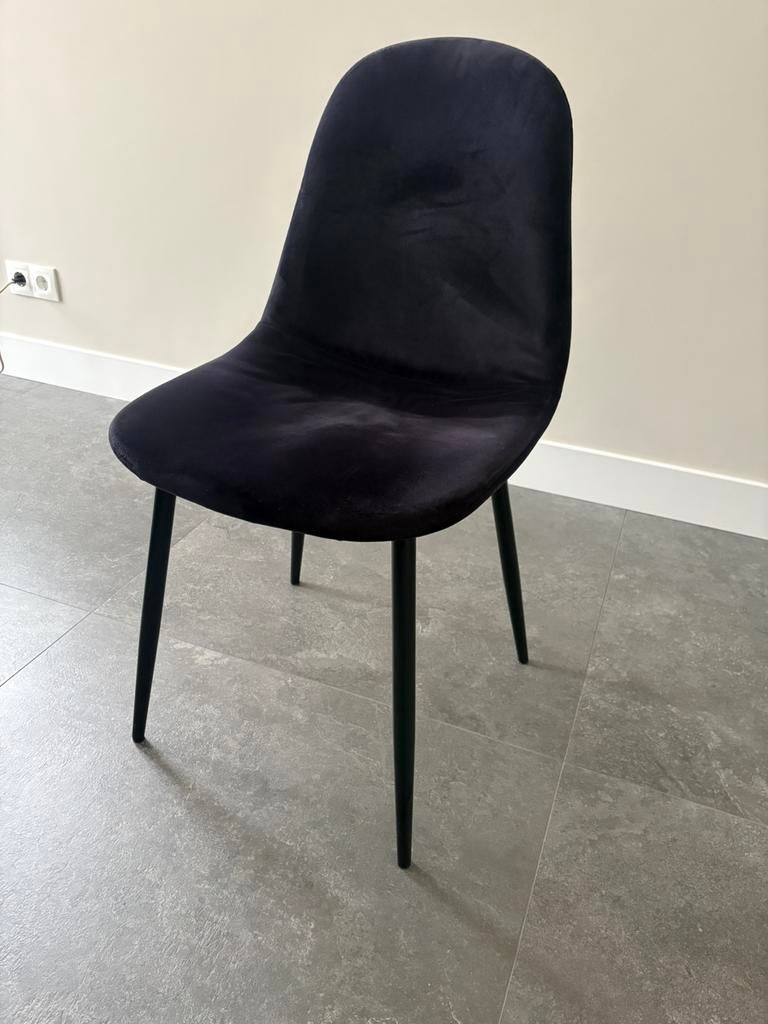 8 stoelen, Ophalen, Gebruikt, Zwart, Stof