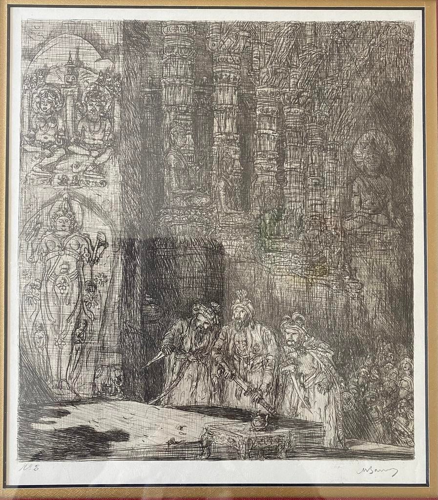 Marius Bauer.  Fraaie ets, Ophalen of Verzenden