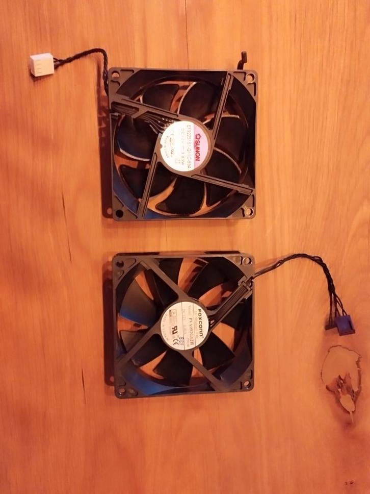 2 PC ventilatoren/fans., Computers en Software, Computerkoelers, Gebruikt, Luchtkoeling, Ophalen of Verzenden