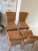 Vier rieten stoelen in goede staat, Ophalen, Gebruikt, Bruin, Riet of Rotan