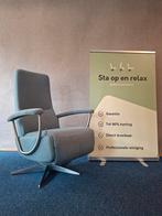Handmatige relax fauteuil Gealux Blauwe zachte stof !