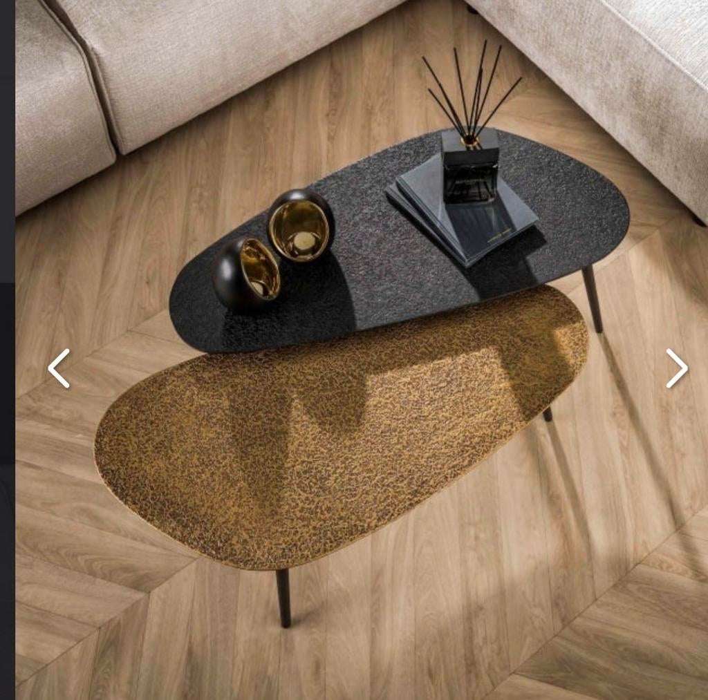 Salontafel set, nieuw in doos - Organisch zwart brons, Minder dan 50 cm, 50 tot 100 cm, Nieuw, Ophalen of Verzenden