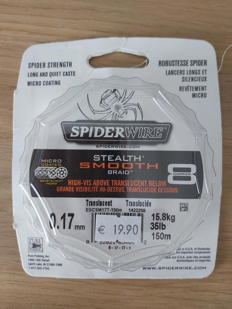 Spiderwire Stealth Smooth Braid Vislijn 0.17mm 150m, Ophalen of Verzenden, Nieuw, Vislijn
