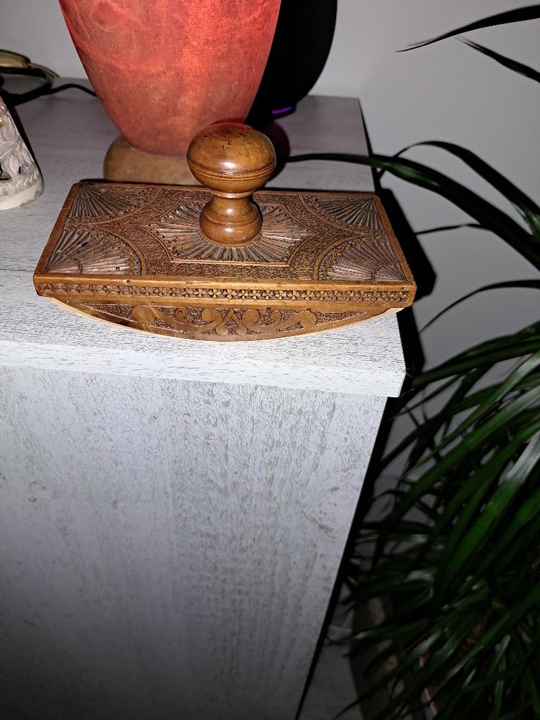 Antieke Inktblotter handgesneden en gedocoreerd, Ophalen of Verzenden