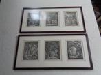 4 mahonie lijsten met elk 3 bijbelse voorstellingen 18e eeuw, Antiek en Kunst, Ophalen