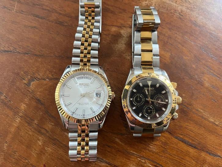 Seiko Day date en Daytona, Sieraden, Tassen en Uiterlijk, Horloges | Heren, Nieuw, Polshorloge, Seiko, Staal, Staal, Ophalen of Verzenden