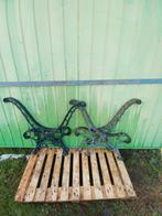 2 setjes zware antieke gietijzeren tuinbank poten, Ophalen of Verzenden, Metaal