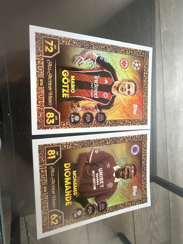 2 Topps Match Attax Voetbalkaarten: Götze & Diomande, Verzamelen, Ophalen of Verzenden, Zo goed als nieuw, Buitenlandse clubs