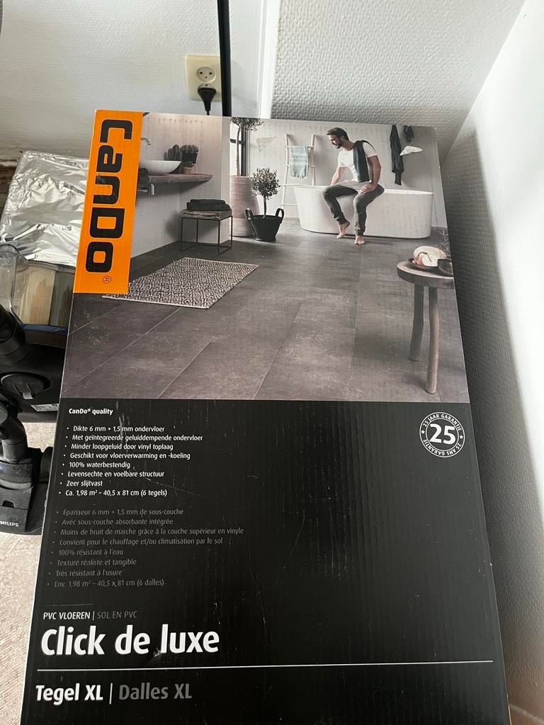 Nieuwe en gebruikte CanDo Click de Luxe PVC, grijs ca. 27 m², Ophalen, Pvc, Overige typen, Nieuw
