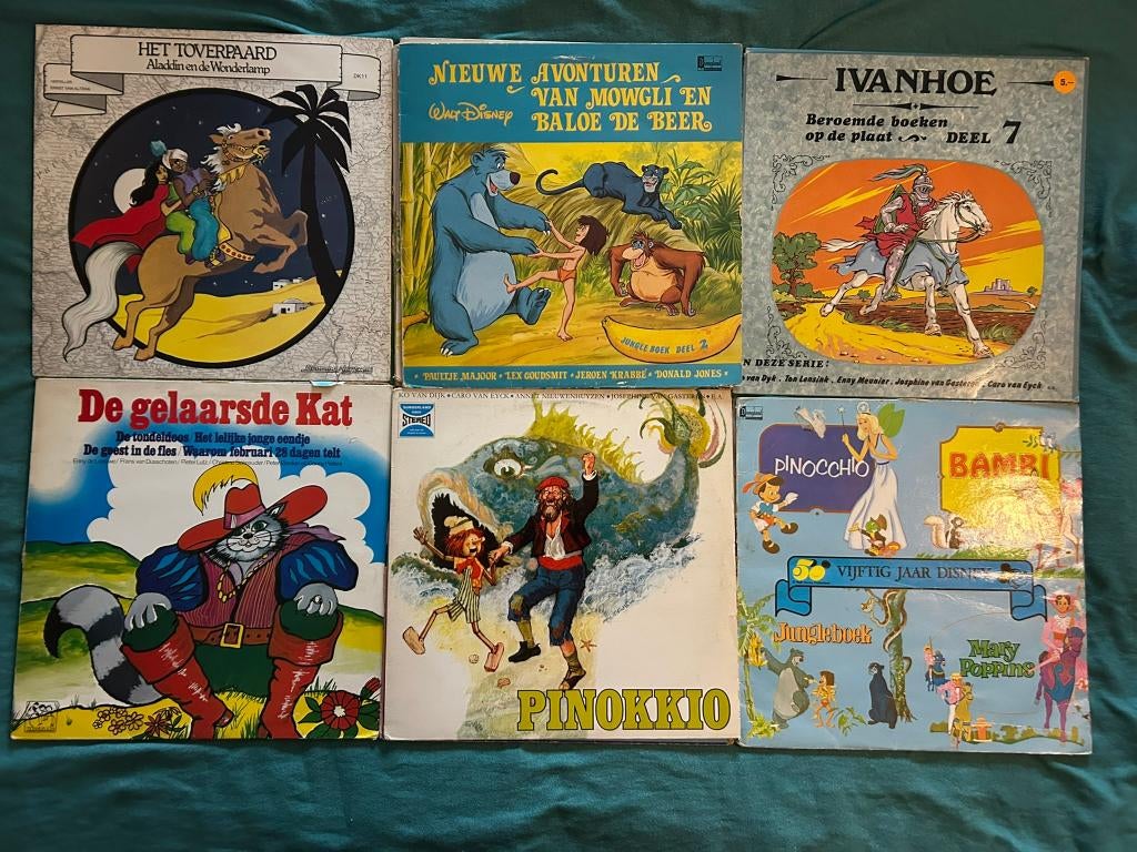 12 LP's Tekenfilms (ook per stuk te koop), Cd's en Dvd's, Vinyl | Verzamelalbums, Gebruikt, Kinderen en Jeugd, 1980 - 1989, Ophalen of Verzenden