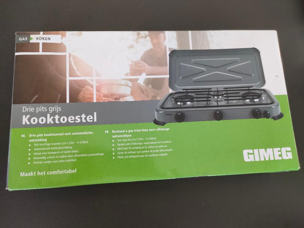 Gimeg 3-pits kooktoestel, Caravans en Kamperen, Kampeeraccessoires, Ophalen, Zo goed als nieuw