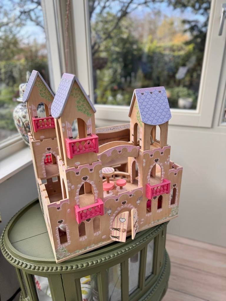 Houten KidKraft prinsessen Kasteel, Kinderen en Baby's, Speelgoed | Poppenhuizen, Gebruikt, Poppenhuis, Ophalen of Verzenden