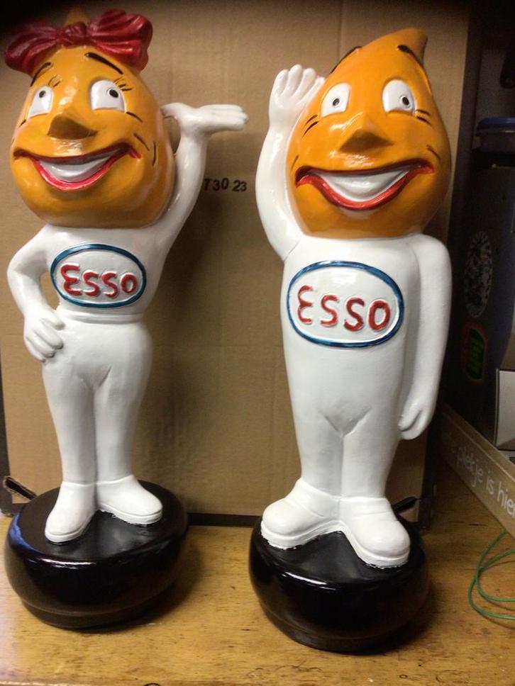 Vintage Esso mannetje en vrouwtje - 40 cm hoog, Verzamelen, Merken en Reclamevoorwerpen, Gebruikt, Overige typen, Ophalen of Verzenden